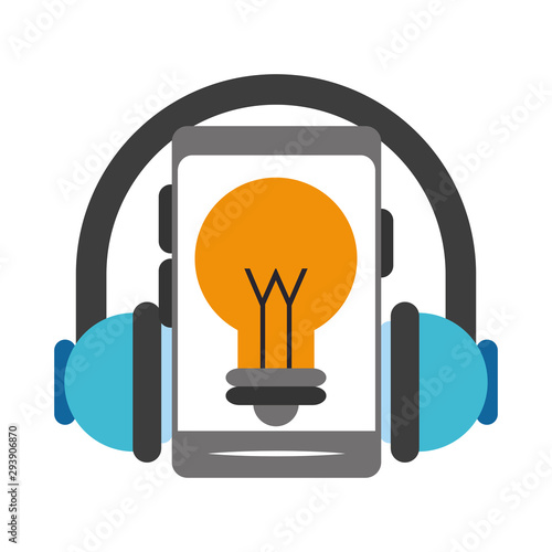 smartphone and headphones