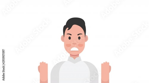 Anger. The evil man expresses his negative emotions. 4K resolution.