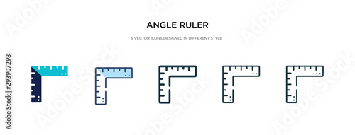 angle ruler icon in different style vector illustration. two colored and black angle ruler vector icons designed in filled, outline, line and stroke style can be used for web, mobile, ui