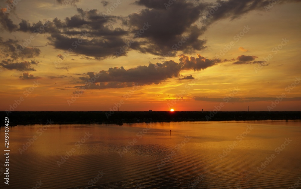 sunset on lake, sunset, water, sky, sun, landscape, sunrise, evening, reflection, nature, dusk, clouds, cloud, night, beautiful, beauty, view, travel, calm, trip