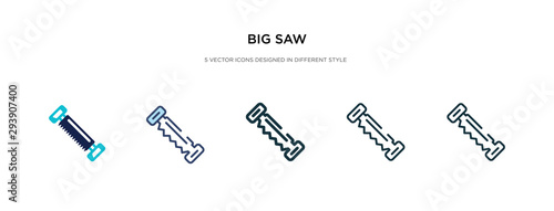 big saw icon in different style vector illustration. two colored and black big saw vector icons designed in filled, outline, line and stroke style can be used for web, mobile, ui