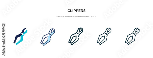 clippers icon in different style vector illustration. two colored and black clippers vector icons designed in filled, outline, line and stroke style can be used for web, mobile, ui
