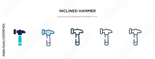 inclined hammer icon in different style vector illustration. two colored and black inclined hammer vector icons designed in filled, outline, line and stroke style can be used for web, mobile, ui