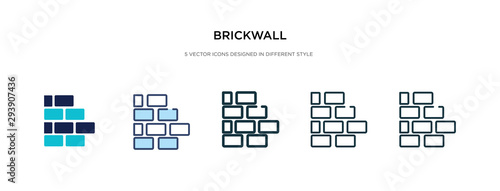 brickwall icon in different style vector illustration. two colored and black brickwall vector icons designed in filled, outline, line and stroke style can be used for web, mobile, ui