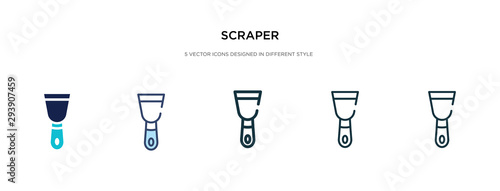 scraper icon in different style vector illustration. two colored and black scraper vector icons designed in filled  outline  line and stroke style can be used for web  mobile  ui