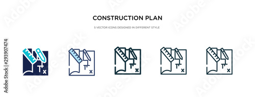construction plan icon in different style vector illustration. two colored and black construction plan vector icons designed in filled, outline, line and stroke style can be used for web, mobile, ui