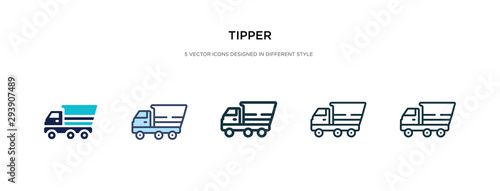 tipper icon in different style vector illustration. two colored and black tipper vector icons designed in filled, outline, line and stroke style can be used for web, mobile, ui