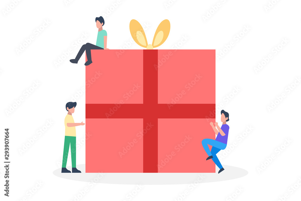 giveaway. people give gifts concept vector illustration concept for web landing page template, banner, flyer and presentation