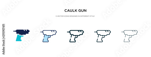 caulk gun icon in different style vector illustration. two colored and black caulk gun vector icons designed in filled, outline, line and stroke style can be used for web, mobile, ui