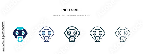 rich smile icon in different style vector illustration. two colored and black rich smile vector icons designed in filled, outline, line and stroke style can be used for web, mobile, ui