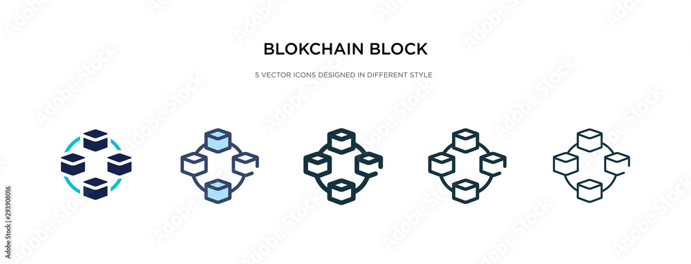 blokchain block icon in different style vector illustration. two colored and black blokchain block vector icons designed in filled, outline, line and stroke style can be used for web, mobile, ui