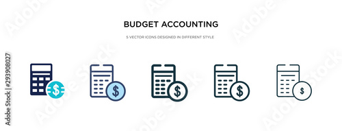 budget accounting icon in different style vector illustration. two colored and black budget accounting vector icons designed in filled, outline, line and stroke style can be used for web, mobile, ui
