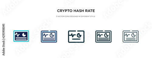 crypto hash rate icon in different style vector illustration. two colored and black crypto hash rate vector icons designed in filled, outline, line and stroke style can be used for web, mobile, ui © zaurrahimov