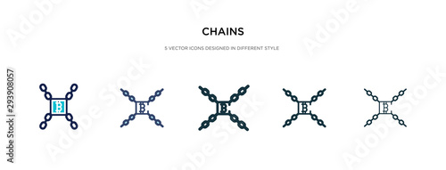 chains icon in different style vector illustration. two colored and black chains vector icons designed in filled, outline, line and stroke style can be used for web, mobile, ui