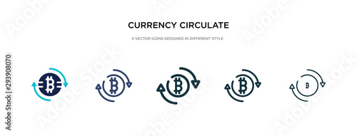 currency circulate icon in different style vector illustration. two colored and black currency circulate vector icons designed in filled, outline, line and stroke style can be used for web, mobile,