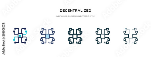 decentralized icon in different style vector illustration. two colored and black decentralized vector icons designed in filled, outline, line and stroke style can be used for web, mobile, ui