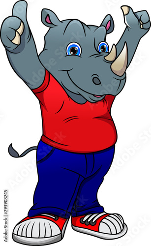 cute rhino cartoon