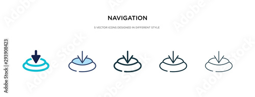 navigation icon in different style vector illustration. two colored and black navigation vector icons designed in filled  outline  line and stroke style can be used for web  mobile  ui