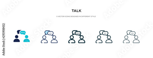 talk icon in different style vector illustration. two colored and black talk vector icons designed in filled, outline, line and stroke style can be used for web, mobile, ui
