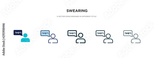 swearing icon in different style vector illustration. two colored and black swearing vector icons designed in filled, outline, line and stroke style can be used for web, mobile, ui