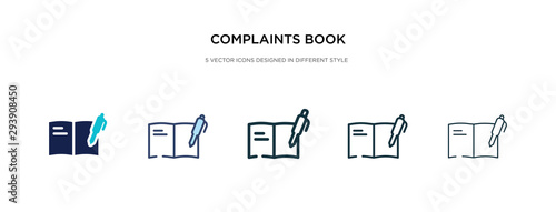 complaints book icon in different style vector illustration. two colored and black complaints book vector icons designed in filled, outline, line and stroke style can be used for web, mobile, ui