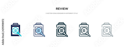 review icon in different style vector illustration. two colored and black review vector icons designed in filled, outline, line and stroke style can be used for web, mobile, ui