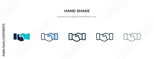 hand shake icon in different style vector illustration. two colored and black hand shake vector icons designed in filled, outline, line and stroke style can be used for web, mobile, ui