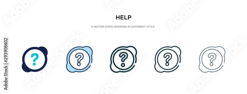 help icon in different style vector illustration. two colored and black help vector icons designed in filled, outline, line and stroke style can be used for web, mobile, ui