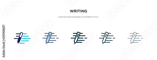 writing icon in different style vector illustration. two colored and black writing vector icons designed in filled  outline  line and stroke style can be used for web  mobile  ui