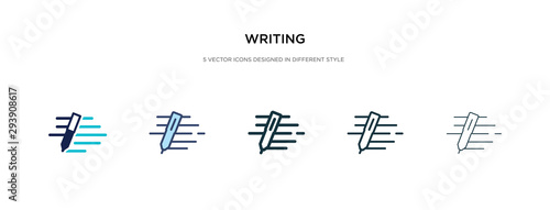 writing icon in different style vector illustration. two colored and black writing vector icons designed in filled, outline, line and stroke style can be used for web, mobile, ui