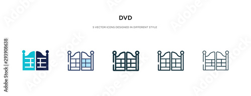 dvd icon in different style vector illustration. two colored and black dvd vector icons designed in filled, outline, line and stroke style can be used for web, mobile, ui