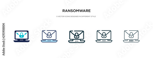 ransomware icon in different style vector illustration. two colored and black ransomware vector icons designed in filled, outline, line and stroke style can be used for web, mobile, ui