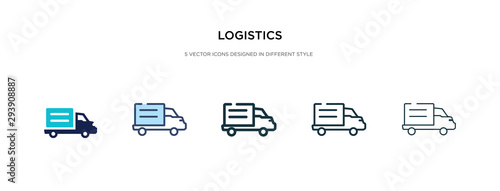 logistics icon in different style vector illustration. two colored and black logistics vector icons designed in filled, outline, line and stroke style can be used for web, mobile, ui