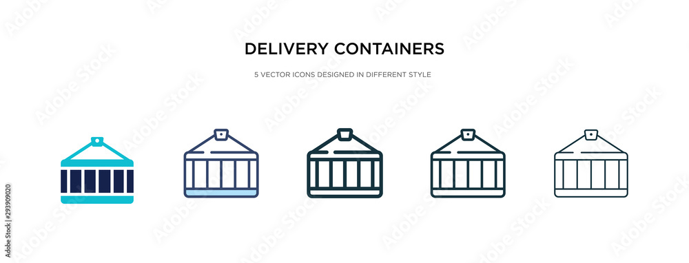 delivery containers icon in different style vector illustration. two colored and black delivery containers vector icons designed in filled, outline, line and stroke style can be used for web,