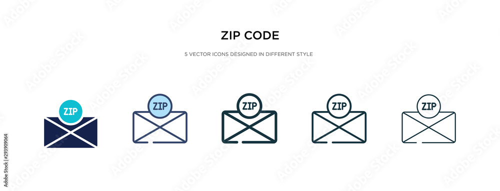 Photography zip code icon in different style vector illustration