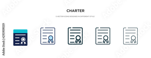 charter icon in different style vector illustration. two colored and black charter vector icons designed in filled, outline, line and stroke style can be used for web, mobile, ui