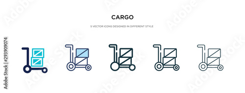 cargo icon in different style vector illustration. two colored and black cargo vector icons designed in filled, outline, line and stroke style can be used for web, mobile, ui
