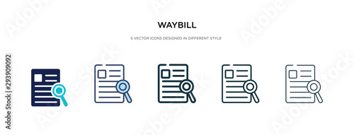 waybill icon in different style vector illustration. two colored and black waybill vector icons designed in filled, outline, line and stroke style can be used for web, mobile, ui