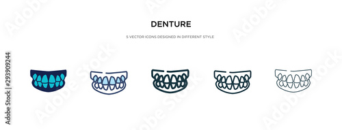 denture icon in different style vector illustration. two colored and black denture vector icons designed in filled, outline, line and stroke style can be used for web, mobile, ui