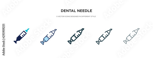 dental needle icon in different style vector illustration. two colored and black dental needle vector icons designed in filled, outline, line and stroke style can be used for web, mobile, ui