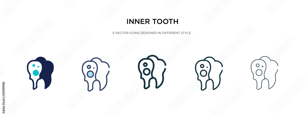 inner tooth icon in different style vector illustration. two colored and black inner tooth vector icons designed in filled, outline, line and stroke style can be used for web, mobile, ui