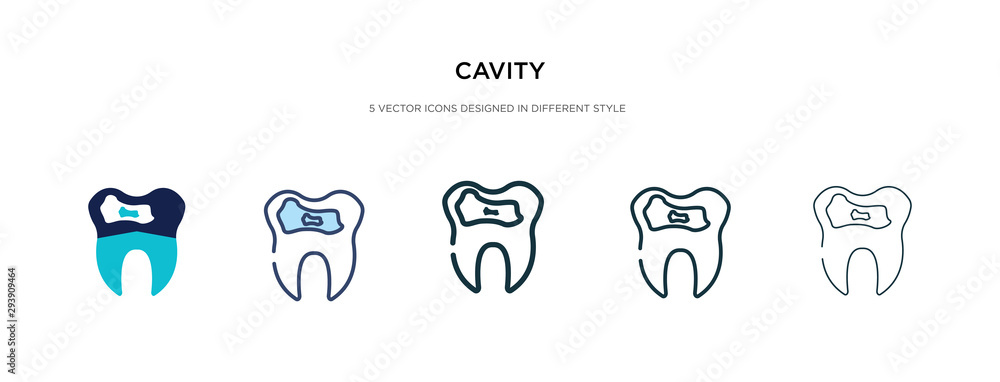 cavity icon in different style vector illustration. two colored and black cavity vector icons designed in filled, outline, line and stroke style can be used for web, mobile, ui