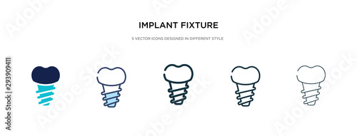 implant fixture icon in different style vector illustration. two colored and black implant fixture vector icons designed in filled, outline, line and stroke style can be used for web, mobile, ui