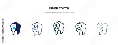 inner tooth icon in different style vector illustration. two colored and black inner tooth vector icons designed in filled, outline, line and stroke style can be used for web, mobile, ui