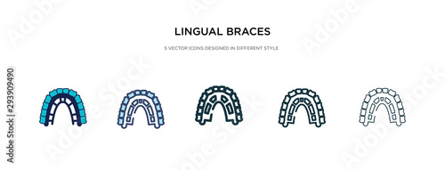 lingual braces icon in different style vector illustration. two colored and black lingual braces vector icons designed in filled, outline, line and stroke style can be used for web, mobile, ui