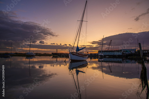 Canvas Print Sunset at Leigh