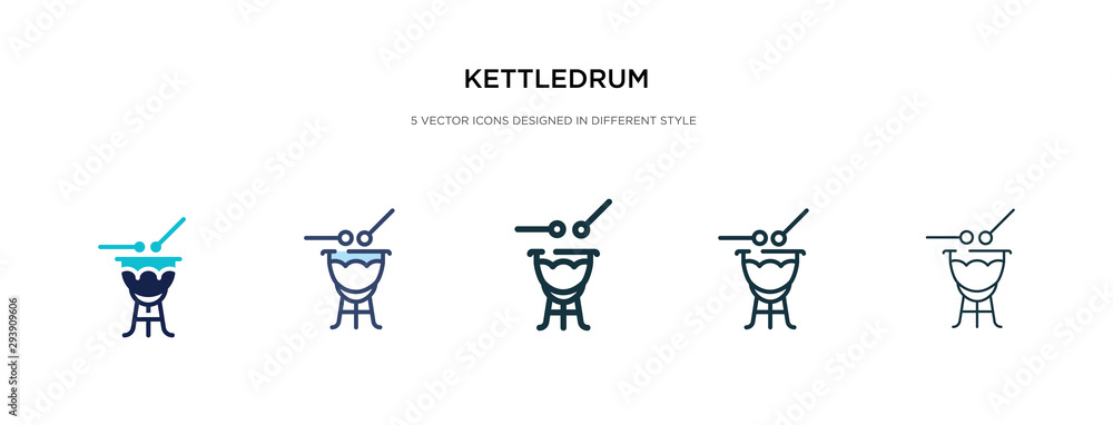 Fototapeta premium kettledrum icon in different style vector illustration. two colored and black kettledrum vector icons designed in filled, outline, line and stroke style can be used for web, mobile, ui