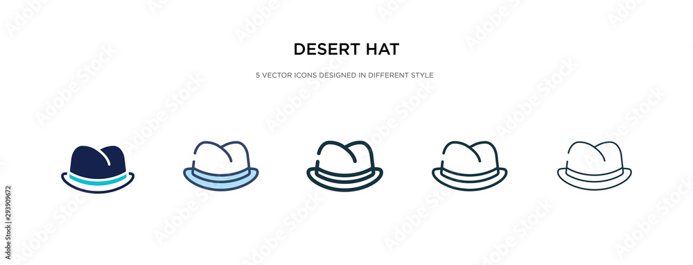 desert hat icon in different style vector illustration. two colored and black desert hat vector icons designed in filled, outline, line and stroke style can be used for web, mobile, ui
