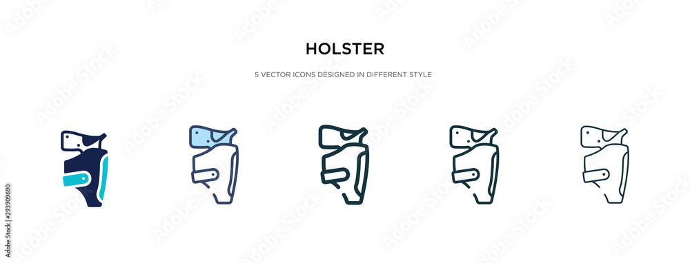 holster icon in different style vector illustration. two colored and black holster vector icons designed in filled, outline, line and stroke style can be used for web, mobile, ui holster icon in different style vector illustration. two colored and black holster vector icons designed in filled, outline, line and stroke style can be used for web, mobile, ui