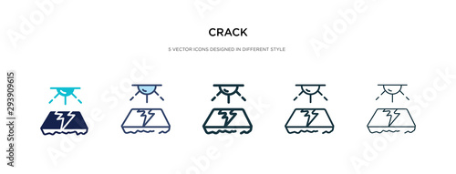 crack icon in different style vector illustration. two colored and black crack vector icons designed in filled, outline, line and stroke style can be used for web, mobile, ui